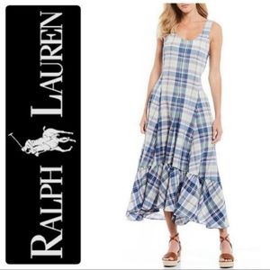 Polo Ralph Lauren Madras Sleeveless Maxi Dress